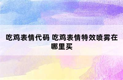 吃鸡表情代码 吃鸡表情特效喷雾在哪里买